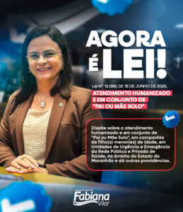 Deputada Fabiana Vilar celebra sanção de lei que garante atendimento humanizado a pais e mães solos no Maranhão