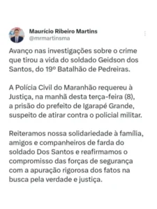 Secretário de segurança avisa que foi pedida prisão de prefeito assassino que matou policial