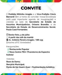 PREFEITO MILTINHO ARAGÃO REALIZA INAUGURAÇÕES