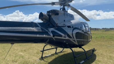Helicóptero faz pouso de emergência após incêndio em turbina em Santo Amaro