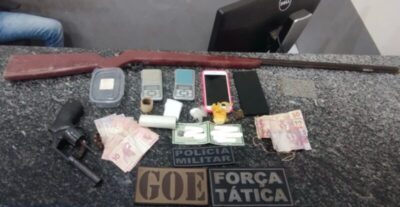 Operação da PM resulta na apreensão de 02 armas de fogo e prisão de 03 pessoas no povoado Três Marias, Peri Mirim