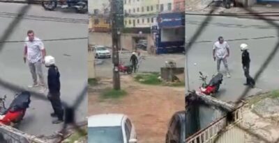 Policial usou arma e viatura da Segurança Pública do MA para espancar e humilhar motociclista em briga de trânsito em São Luís