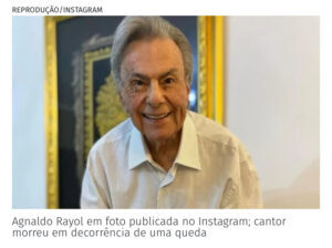 Luto na música: morre Agnaldo Rayol ao 86 anos em São Paulo