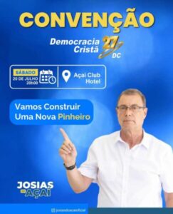 Eleições 2024 – Josias do Açaí sai na frente e realiza Convenção Partidária neste sábado (20) em Pinheiro