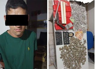 Homem é preso por tráfico de drogas em Lago da Pedra com mais de 600 porções de maconha