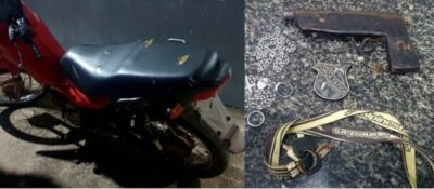 FORÇA TÁTICA APREENDE ARMA DE FOGO DE FABRICAÇÃO CASEIRA E RECUPERA MOTO FURTADA EM PINHEIRO