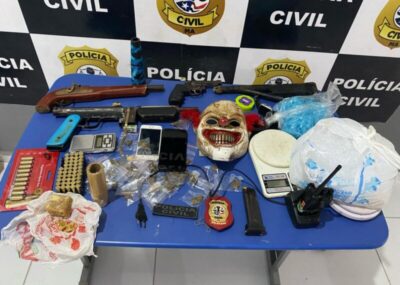 CRIMINOSO DE ALTA PERICULOSIDADE É PRESO COM ARSENAL DE ARMAS DE FOGO E DROGAS EM SANTA INÊS