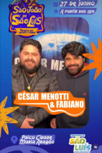 Prefeitura de São Luís gasta R$ 480 mil com show de César Menotti & Fabiano e justifica contratação por “falta de opções culturais”