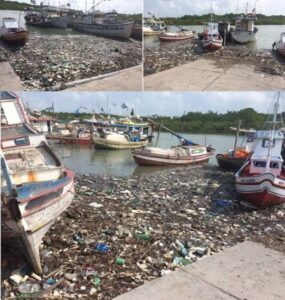 Raposa pede socorro: cidade mergulhada no lixo e erosão avança no Porto do Braga sem nenhuma ação da prefeitura.