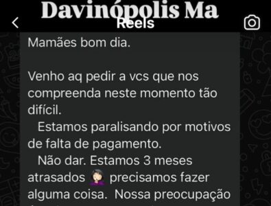 GREVE DA EDUCAÇÃO!  Em Davinopolis, Coquinho faz demissão em massa e mantém salários em atraso há 3 meses.