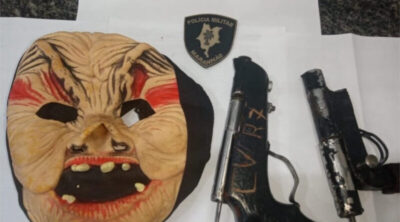 Guarnição da PM de São Bento prende dupla e apreende armas após roubo no bairro São Lourenço