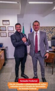 Gerente executivo do INSS Wesley Aragão Martins,discute ações para o Maranhão em Brasília com o Senador Weverton Rocha..