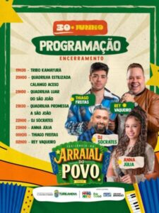 Hoje – Arraial do Povo se despede com grandes atrações