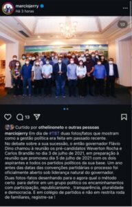 Márcio Jerry sobe o tom e critica projeto familiar de Brandão para sucessão no Maranhão