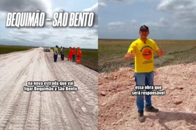 Prefeito João Martins vistoria obra da nova estrada que liga Bequimão a São Bento-MA pela barragem Maria Rita