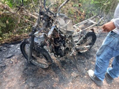Magal, vice-prefeito de Bequimão-MA, sofre acidente. Moto pega fogo