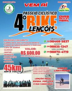 ATENÇÃO: Vem ai 4º Passeio Cilístico de Bike nos lençóis maranhense!