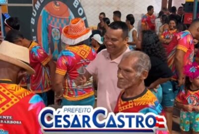 Prefeito Cesar Castro, marca o inicio da temporada junina e participa da abertura do campeonato em São José dos Lopes