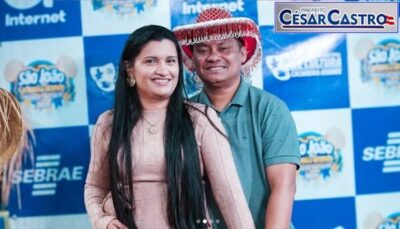 Prefeito Cesar Castro, festeja abertura do Arraial de Cachoeira Grande com sua família