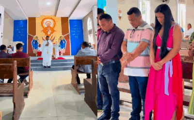 Prefeito Cesar Castro, participa de missa em ações de graças pela campanha vitoriosa