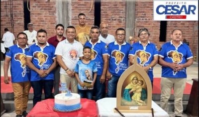 Prefeito Cesar Castro, participa da celebração pelos 13 anos do grupo do Terço dos Homens