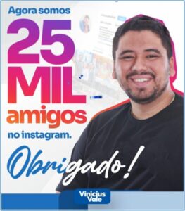 Prefeito de Barreirinhas, Vinicius Vale, agradece aos 25 mil seguidores em sua conta oficial no Instagram