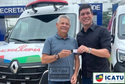 Prefeito Walace azevedo, recebe ambulância do governo do estado para reforçar atendimento na saúde de Icatu