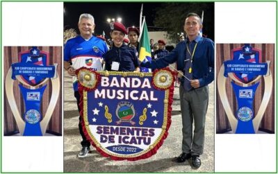 Prefeito Walace Azevedo, parabeniza a banda municipal Sementes de Icatu, pela conquista do 2º lugar
