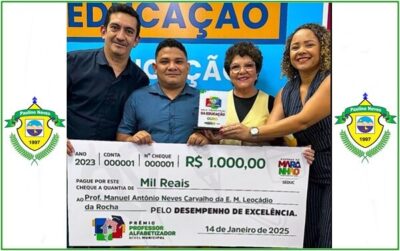 Prefeitura de Paulino Neves, participa da premiação do Selo Prefeito da Educação e Professor Alfabetizador