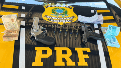 PRF apreende armas, munições e mais de R$ 8 mil em Imperatriz