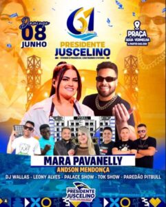 Prefeitura de Presidente Juscelino, lança programação oficial do show dos 61 anos de Presidente Juscelino