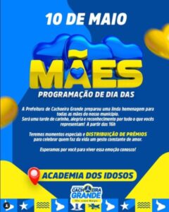 Prefeito Cesar Castro convida todas as mães de Cachoeira Grande para uma grande celebração pelo Dia das Mães