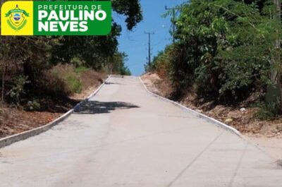 prefeitura de Paulino Neves embeleza a cidade com pavimentação