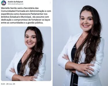 André da RalpNet anuncia Wanielle Serrão, como Secretária de Comunidades