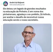 Prefeito eleito André da RalpNet anuncia Zé Arlindo, como Secretário de Educação de Pinheiro-MA