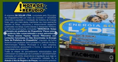 Painéis: Em Nota Empresa Confirma Não Ter Havido Licitação e Defende Qualidade das Placas Tsun