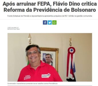 Dino provoca Bolsonaro, mas até agora nádegas a declarar sobre o sumiço dos bilhões do Fundo dos aposentados.