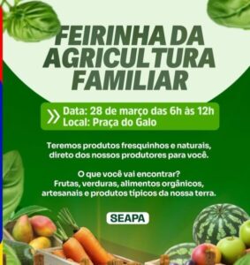 Prefeitura de Alcântara realizará Feirinha de Agricultura Familiar no dia 28 de março