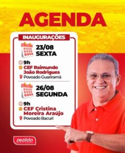 Zezildo Almeida anuncia inauguração de escolas nas comunidades Guariramã e Bacuri