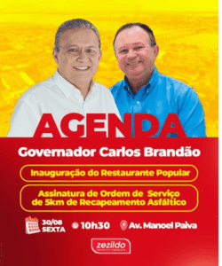 Prefeito Zezildo Almeida convida para a inauguração do Restaurante Popular nesta sexta-feira (30) e assinatura de ordem de serviço de 5km de recuperação asfáltica