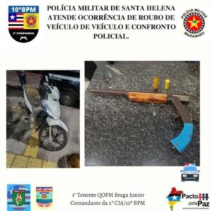 Motocicleta roubada em Pinheiro é recuperada após confronto com a Polícia Militar em Santa Helena