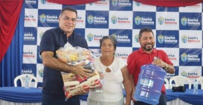 Prefeitura de Santa Helena realiza a distribuição de 3.000 cestas básicas, água mineral e 7 toneladas de Peixes