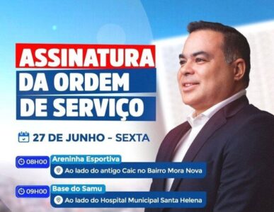 Prefeito Joãozinho Pavão assina ordem de serviço nesta sexta-feira, 27, para construção de Areninha Esportiva e Base do SAMU