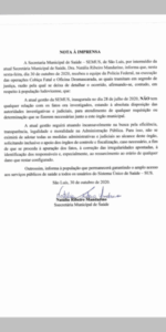 Natalia Mandarino emite nota esclarecendo mais uma Operação da PF na sede da SEMUS