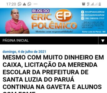 SANTA LUZIA DO PARUÁ URGENTE !   DEPOIS DE DENÚNCIAS DA IMPRENSA, PREFEITO WILSON RESOLVEU DISTRIBUIR A MERENDA ESCOLAR