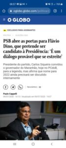 Na imagem do dia: o mesmo jornalista que exalta Flávio Dino é o mesmo que ataca seus adversários….