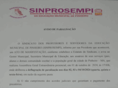 Sinprosempi acaba de confirmar a catástrofe que está sendo a gestão de Luciano Genésio e seus aliados em Pinheiro