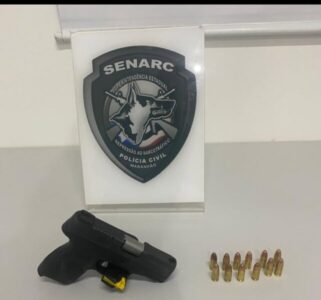 Preso por tráfico de drogas drogas é flagrado com arma de uso restrito em condomínio na Maioba
