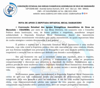 CEADEMA emite nota de apoio à deputada Mical Damasceno e repudia ataques misóginos*