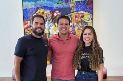 Paulo Curió e Dra. Eva Dantas se reúnem com Felipe Camarão: em pauta, eleições 2026 e desenvolvimento de Turilândia e regiões do Alto Turi e Baixada